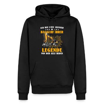 Baggerfuehrer Baggerfahrer - Männer Premium Bio Hoodie - Schwarz - Vorne - Nico (187cm)