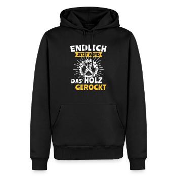 Zimmermann Zimmerer Zimmerleute - Männer Premium Bio Hoodie - Schwarz - Vorne - Nico (187cm)