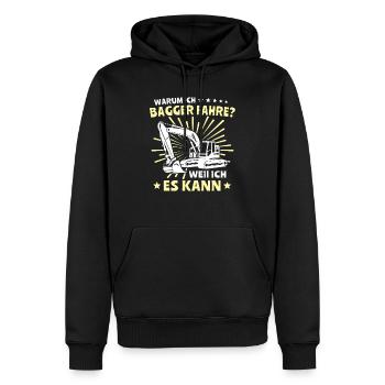 Baggerführer Bagger Baggerfahrer - Männer Premium Bio Hoodie - Schwarz - Vorne - Nico (187cm)