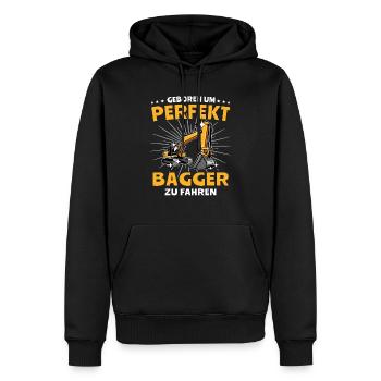 Baggerführer Bagger Baggerfahrer - Männer Premium Bio Hoodie - Schwarz - Vorne - Nico (187cm)