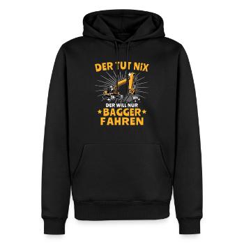 Baggerführer Bagger Baggerfahrer - Männer Premium Bio Hoodie - Schwarz - Vorne - Nico (187cm)