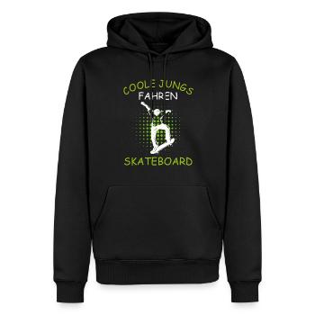 Coole Jungs fahren Skateboard - Männer Premium Bio Hoodie - Schwarz - Vorne - Nico (187cm)