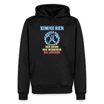 Zimmermann Zimmern Zimmerer - Männer Premium Bio Hoodie - Schwarz - Vorne - Nico (187cm)