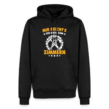 Zimmermann Zimmern Zimmerer - Männer Premium Bio Hoodie - Schwarz - Vorne - Nico (187cm)