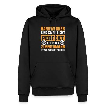 Zimmerer Zimmerleute Zimmermann - Männer Premium Bio Hoodie - Schwarz - Vorne - Nico (187cm)