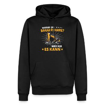Baggerfuehrer Baggerfahrer - Männer Premium Bio Hoodie - Schwarz - Vorne - Nico (187cm)