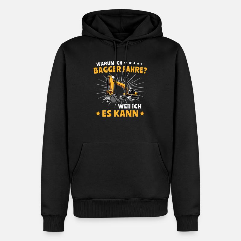 Baggerfuehrer Baggerfahrer - Männer Premium Bio Hoodie - Schwarz