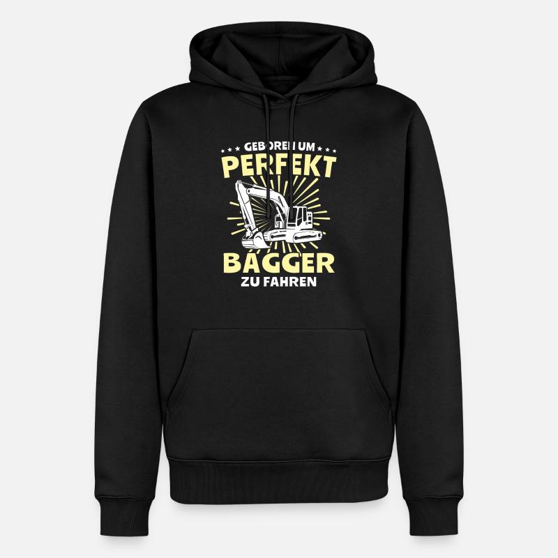 Baggerfuehrer Baggerfahrer - Männer Premium Bio Hoodie - Schwarz