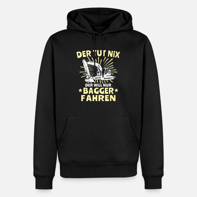Baggerfuehrer Baggerfahrer - Männer Premium Bio Hoodie - Schwarz