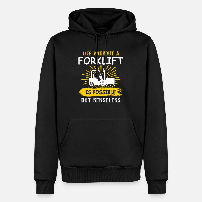 Stapler Gabelstapler - Männer Premium Bio Hoodie - Schwarz