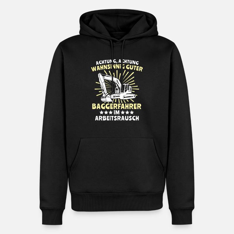 Baggerfuehrer Baggerfahrer - Männer Premium Bio Hoodie - Schwarz