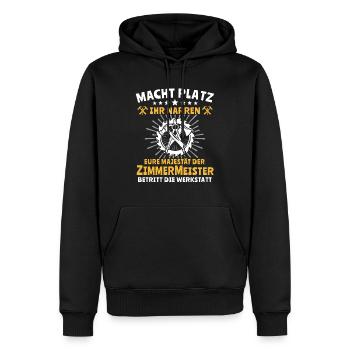 Zimmermann Zimmerer - Männer Premium Bio Hoodie - Schwarz - Vorne - Nico (187cm)