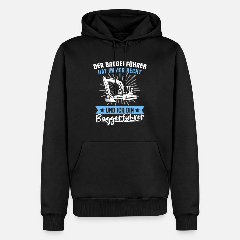 Baggerfahrer Baggerführer - Männer Premium Bio Hoodie - Schwarz
