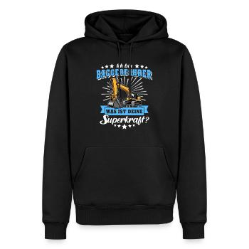 Baggerführer Bagger Baggerfahrer - Männer Premium Bio Hoodie - Schwarz - Vorne - Nico (187cm)