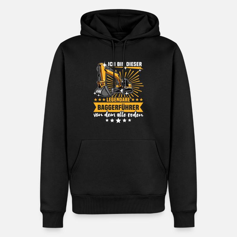 Baggerfuehrer Baggerfahrer - Männer Premium Bio Hoodie - Schwarz