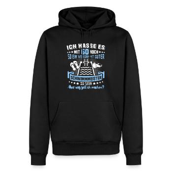 Schwimmmeister 60. Geburtstag 60 Jahre Bademeister - Männer Premium Bio Hoodie - Schwarz - Vorne - Nico (187cm)