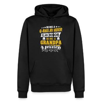 Gartenbahn Spur G Opa - Männer Premium Bio Hoodie - Schwarz - Vorne - Nico (187cm)
