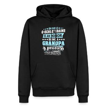 Gartenbahn Spur G Opa - Männer Premium Bio Hoodie - Schwarz - Vorne - Nico (187cm)