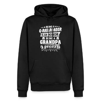 Jardin Chemin de fer Grand-père Gauge G Grand-père - Sweat à capuche Premium bio Homme - noir - Devant - Nico (187cm)