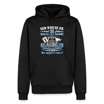Schwimmmeister Geburtstag 35 Jahre alt - Männer Premium Bio Hoodie - Schwarz - Vorne - Nico (187cm)