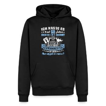 Schwimmmeister Geburtstag 65 Jahre alt - Männer Premium Bio Hoodie - Schwarz - Vorne - Nico (187cm)