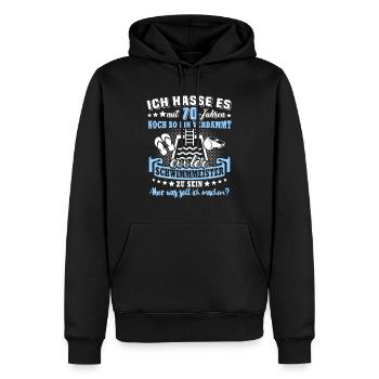 Schwimmmeister Geburtstag 70 Jahre alt - Männer Premium Bio Hoodie - Schwarz - Vorne - Nico (187cm)