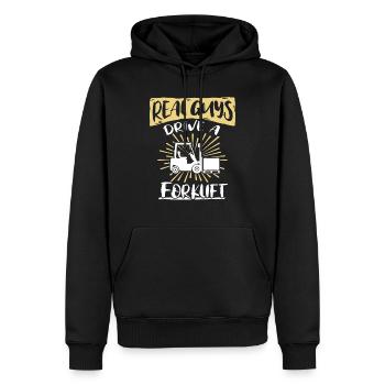 Chariot élévateur à fourche - Sweat à capuche Premium bio Homme - noir - Devant - Nico (187cm)