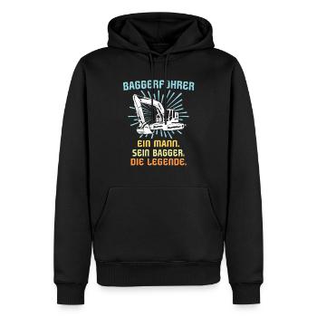 Baggerführer Baggerfahrer - Männer Premium Bio Hoodie - Schwarz - Vorne - Nico (187cm)