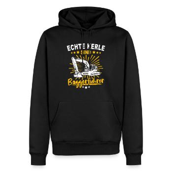 Baggerführer Baggerfahrer - Männer Premium Bio Hoodie - Schwarz - Vorne - Nico (187cm)