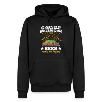 Gartenbahn Bier Garteneisenbahn Spur G - Männer Premium Bio Hoodie - Schwarz - Vorne - Nico (187cm)