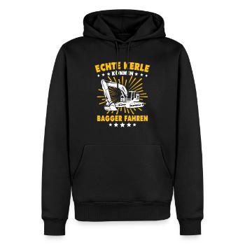 Baggerführer Bagger Baggerfahrer - Männer Premium Bio Hoodie - Schwarz - Vorne - Nico (187cm)