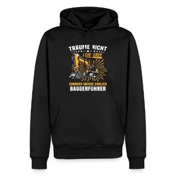 Baggerführer Bagger Baggerfahrer - Männer Premium Bio Hoodie - Schwarz - Vorne - Nico (187cm)