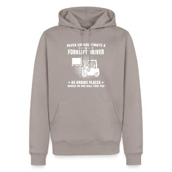 Stapler Staplerfahrer - Männer Premium Bio Hoodie - Taupe - Vorne - Nico (187cm)