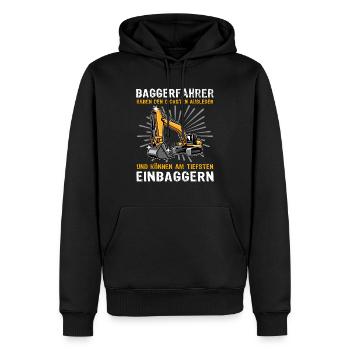 Bagger Baggerfahrer - Männer Premium Bio Hoodie - Schwarz - Vorne - Nico (187cm)