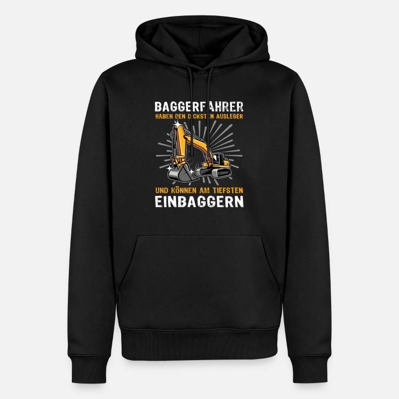 Bagger Baggerfahrer - Männer Premium Bio Hoodie - Schwarz