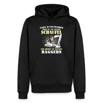 Bagger Baggerfahrer - Männer Premium Bio Hoodie - Schwarz - Vorne - Nico (187cm)