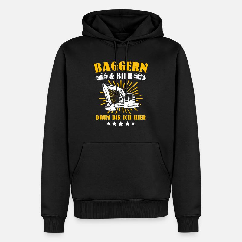 Baggerfahrer Bagger - Männer Premium Bio Hoodie - Schwarz