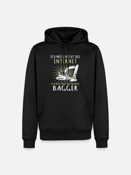 Baggerfahrer Bagger - Männer Premium Bio Hoodie - Schwarz