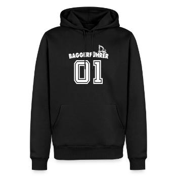 Baggerfahrer Bagger - Männer Premium Bio Hoodie - Schwarz - Vorne - Nico (187cm)