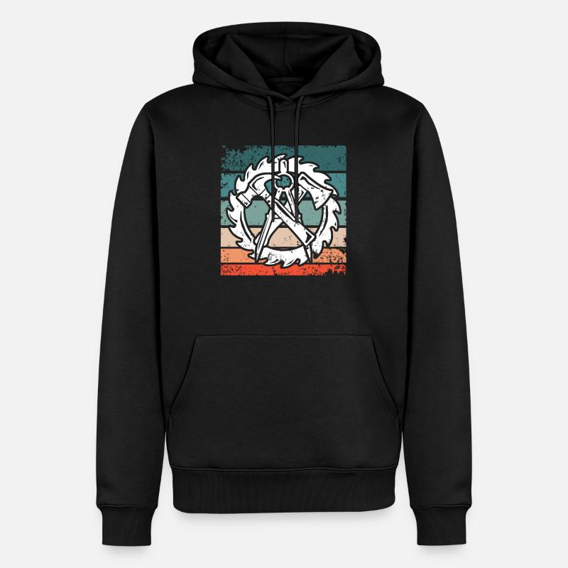 Zimmermann Sprüche Zimmerer - Männer Premium Bio Hoodie - Schwarz