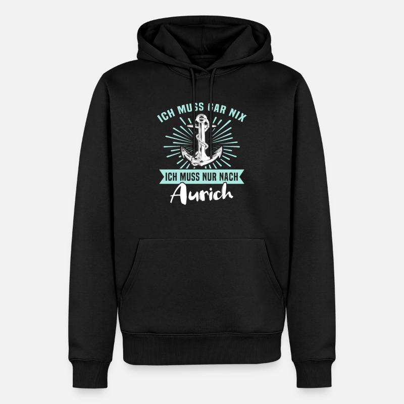 Auricher Sprüche Aurich - Männer Premium Bio Hoodie - Schwarz