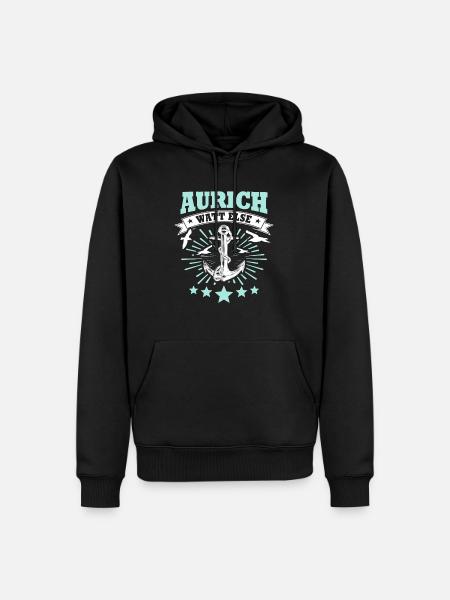 Auricher Sprüche Aurich - Männer Premium Bio Hoodie - Schwarz