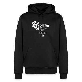Büsumer Sprüche Büsum - Men’s Premium Organic Hoodie - black - Front - Nico (187cm)