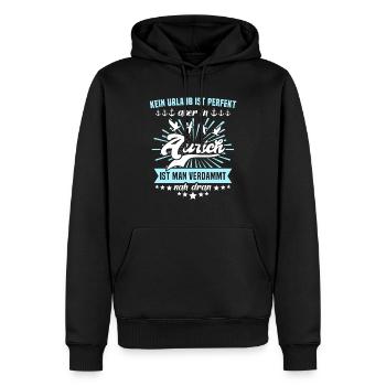 Aurich Sprüche Auricher - Männer Premium Bio Hoodie - Schwarz - Vorne - Nico (187cm)