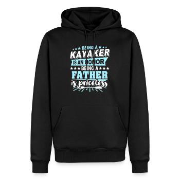 Kayak Papa Kayaking - Men’s Premium Organic Hoodie - black - Front - Nico (187cm)