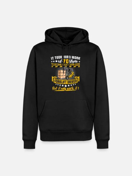 Staplerfahrer 70. Geburtstag 70 Jahre Stapler - Herre Premium økologisk hoodie - sort
