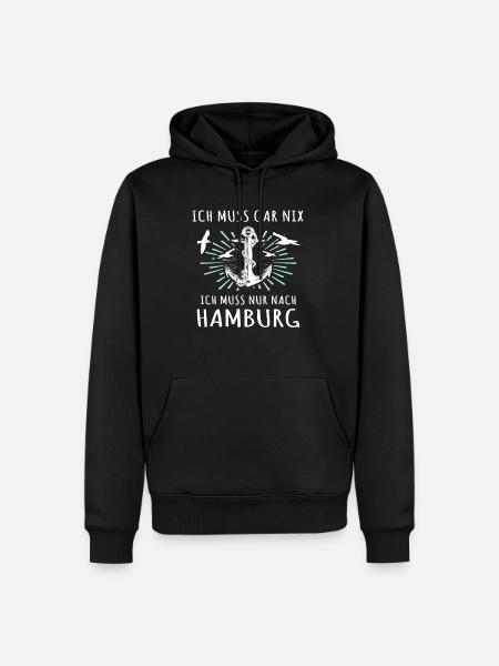 Hamburg Sprüche Hamburger Spruch - Männer Premium Bio Hoodie - Schwarz