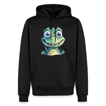 Aquarelles de crocodile - Sweat à capuche Premium bio Homme - noir - Devant - Nico (187cm)