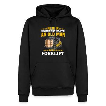 Conducteur de chariot élévateur Homme Chariot élévateur sous-estime - Sweat à capuche Premium bio Homme - noir - Devant - Nico (187cm)