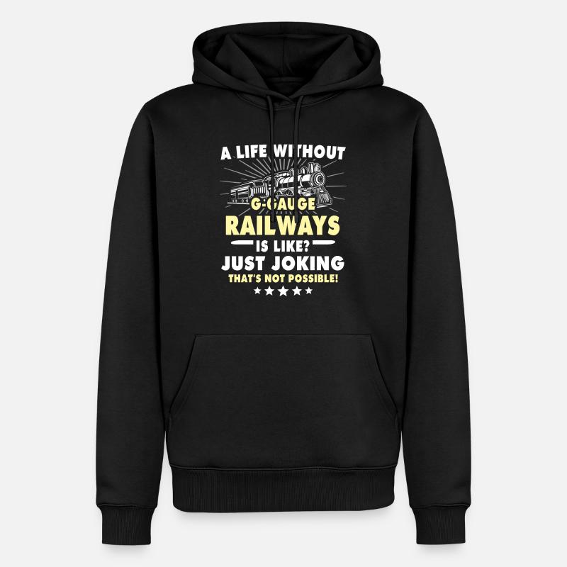 Gartenbahn Modellbahn Spur G - Männer Premium Bio Hoodie - Schwarz